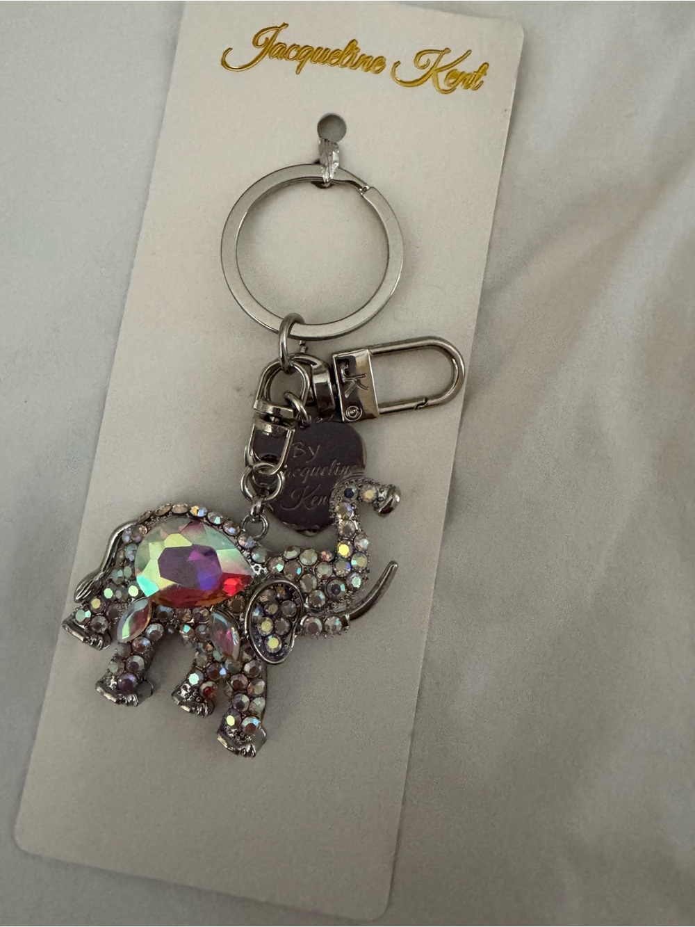 Jacqueline Kent Crystal Elephant Keychain
